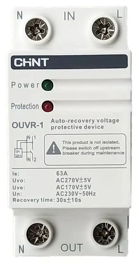AC Over Under Voltage Relay 80A 1P+N Bottom Singe phase